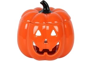 SJ TRADERS Pumpkin Wax Melt Burners, Fragrance Scented Melter, Essential Oil and Wax Warmer for Halloween Decorations, Aromatherapy Ornaments for Home Decor, Office, Bedroom (Jack-O-Lantern)