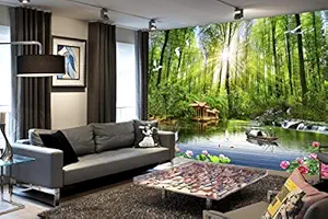 Envouge 3D Wallpaper, Sunshine from Dense Forest, Self Adhesive, 4ft X 3ft, for Kids Room/ Living Room/ Bedroom/ Study Room