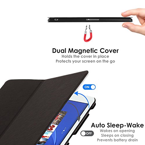 Forefront Cases® Neue Leder Hülle / Tasche / Case / Cover für Sony SGP611 Xperia Z3 Tablet Compact 20,3 cm (8 Zoll) – Rundum-Geräteschutz und intelligente Auto-Sleep-Wake-Funktion mit 3-JAHRES-GARANTIE VON FOREFRONT CASES - 6