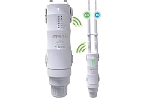 MYMAX Dual-Banda 2.4+5G 600Mbps Amplificador Senal WiFi Outdoor/Extensor WiFi Exterior/(Ap) Puntos de Acceso Exterior/Repetidores WLAN Inalámbrico (2-Antena, Larga Distancia, WN570HA1)