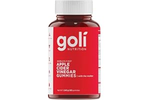 Goli Nutrition, Apple Cider Vinegar Gummies (Gommes au Vinaigre de Cidre), 500mg, 60 Gommes végétaliennes, Sans Gélatine, Testé en Laboratoire, Sans Gluten, Végétarien, Sans OGM