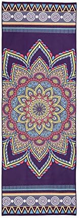 Yoga-Handtuch vom TyYun Perfect, 183 x 66 cm, rutschfest, aus 101 % Mikrofaser, absorbiert Schweiß, mit Tragetasche, beste Wahl für Yoga, Bikram, Pilates, Fitness, Aztec