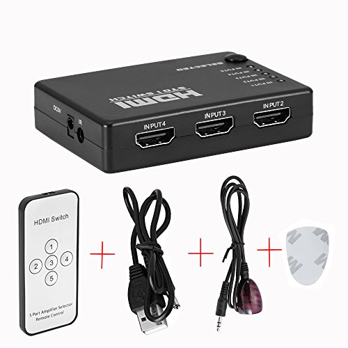 merkmak 5 Port Video HDMI Switch Splitter HDTV 1080P PS3 DVD + IR-Fernbedienung HDTV 5 Eingang 1 Ausgang Laptop für HD-DVD sky-hd STV PS3 XBOX 360