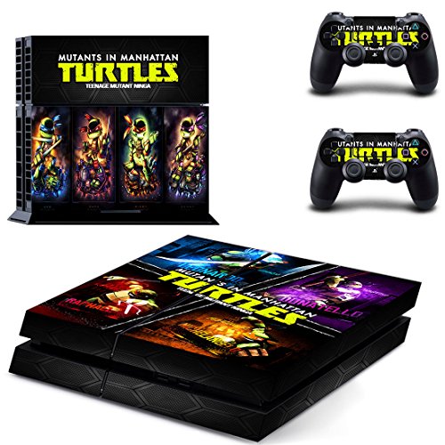 Preisvergleich Produktbild Playstation 4 + 2 Controller Aufkleber Schutzfolie Set - Teenage Mutant Ninja Turtles: Mutanten in Manhattan (1) / PS4