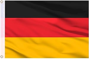 AhfuLife Deutschland Flagge 90 x 150 cm für Damen EM Deko 2025, 1 Stück Deutsche Fahne Leuchtenden Farben mit Messing-Ösen, Deutsche Flagge für Fußball Frauen EM 2025 Eurovision WM Bar Party Deko