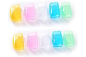 Lansonee 10 Pcs Travel Portable Toothbrush Head Covers - Toothbrush Protector Case(5 Colorful)