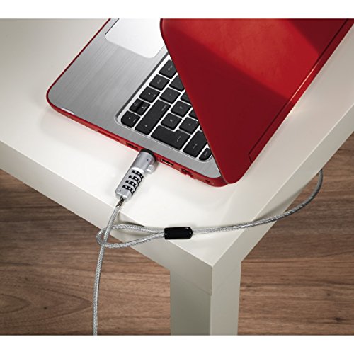 Hama Notebookschloss für USB-Buchse, Zahlenschloss zum Schutz vor Diebstahl, extra dickes Kabel aus Carbonstahl, Durchmesser 5,5 mm, Länge 1,8 m, universelles Schloss für Geräte mit USB Anschluss - 2
