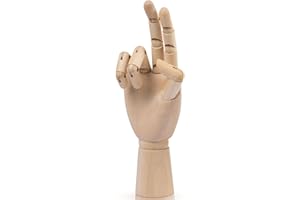 ZYWQ Art Wooden Hand, 10Inches Wooden Hand Mannequin Figure for Jewelry Display and Drawing, Sketching, Painting (10" Right Hand )