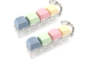 NHQZ 2 Pack Llavero Antiestrés para Adultos, Teclado Clicker Portátil con 4 Botones Satisfactorios, Juguete Fidget Silencioso para Aliviar la Ansiedad y Estrés