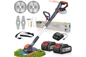 BAMIHUI Akku Rasentrimmer Mit Akku und Ladegerät,Freischneider Akku Mit 1300W Motor, für Gartenpflege (Grey1)