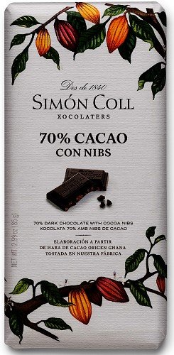 Preisvergleich Produktbild Simón Coll Zartbitterschokolade 70% mit Kakaonibs