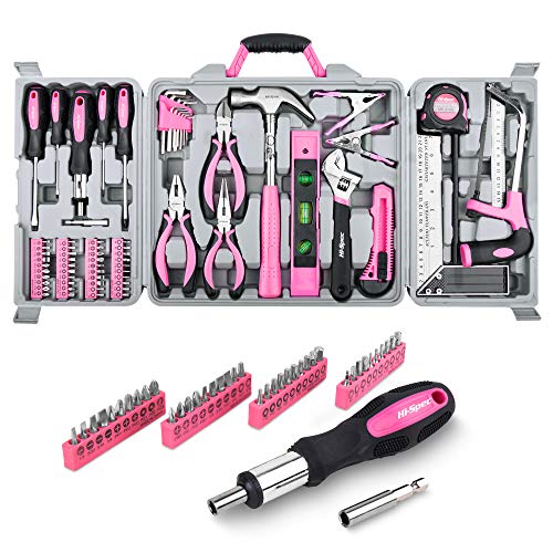 Apollo 71 Piece Pink Household DIY Tool Kit Set. Popular Hand Tools for Home Repair - Screwdrivers, Hammer, Wrench, Pliers & More in Storage Case - Great Housewarming Gift Idea