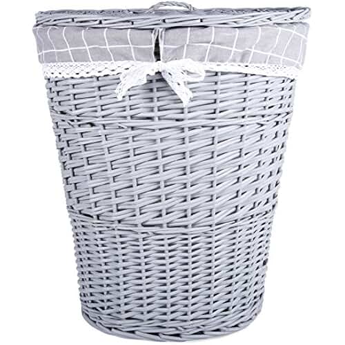 Amazon.co.uk grey wicker basket with lid