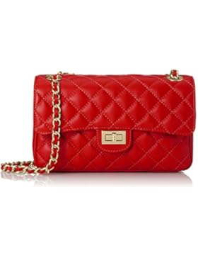 CTM-Beutel der stilvollen Frauen, gesteppte, 27x17x9cm, echtes Leder 100% Made in Italy