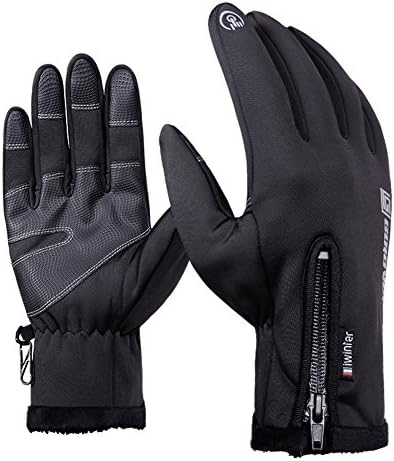 Goodbuy Cycling Gloves Touchscreen, Double Layer Waterproof Winter Gloves for Ski Snowboard Bike Running Motorbike
