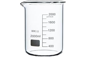 Rocwing Boro 3.3 - Beaker graduato in vetro da 2 l, per Lab o Kitchen