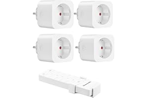 DEWENWILS Prise Télécommandée Programmable avec 4 Prises et 1 Télécommande Pré-appariés, 16A/3680W, Prise Télécommande Sans Fil avec Portée de 30 m dans la Zone Ouverte, Certifié CE, Lot de 4