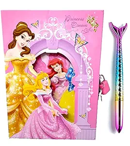 SHREE TECHNESH Angel Printed Designer Lock Diary with Sparkling Fish Pen, Secret Lock Diary for Kids (Pack of 1)