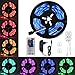 Produktbild LED Strip, Chalpr 5M RGB Dimmbar LED band, SMD5050 150 leds IP65 Wasserdicht LED Lichtband Leiste, 44 Tasten IR Fernbedienung 12V 3A Netzteil [Energieklasse A+++]