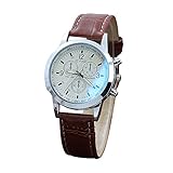 Holeider Herren Armbanduhr Luxus Analog Quartz Uhr mit Kunstleder Armband Mode Uhren Blaues Glas 5 Farbe,