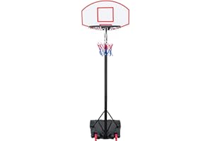 Display4top Adjustable 179-209cm Portable Basketball Hoop,Portable Basketball Stand on Wheels