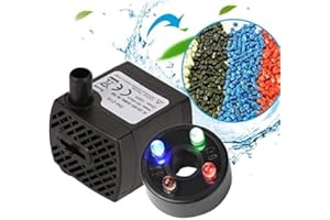 Carnevale di San Valentino Boquite 【Regalo di Natale】 Mini Pompa ad Acqua sommergibile (150L/H, 1,5 W), Pompa ad Acqua Ultra silenziosa con Luce a LED per Acquario Fontana a Razzo Serbatoio di Pesce V