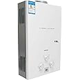 CDZHLTG Tankless Propane Gas Water Heater, 6L-18L Portable Instant Hot Water Heater LED Display Propane Water Heater Instant On-Demand Boiler with Shower Head Kit for Kitchen Home Camping,(18L, White)