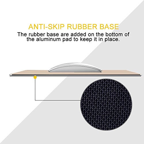 Aluminium Gaming Mauspads Matte mit Anti-Skid Gummibasis & High Precision & Micro Sand Strahlen(Groß,Gold) - 4