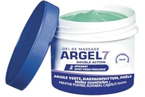 NATURAVIGNON LABORATOIRE NaturAvignon Argel 7 gel de massage gênes articulaires et contracture musculaire | argile verte, harpagophytum | genoux douleur dos |effet cryothérapie | massage et relaxation | pot 120mL