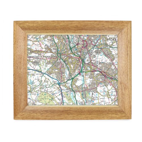 Personalised Postcode Map 10x8 Oak Frame - Present Day Gifts, and, Cards Anniversary, Cards, Idea Occasion, Gift, Idea Personalised