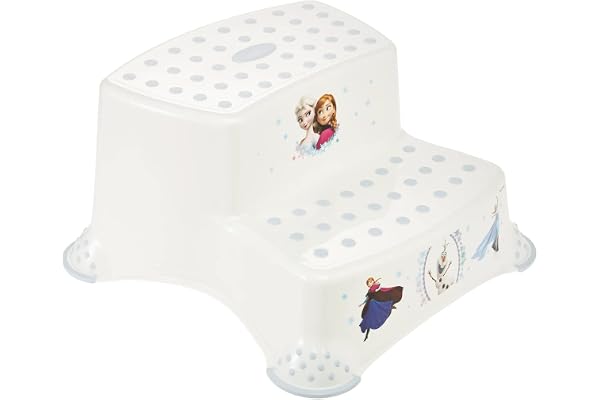 keeeper Tabouret à Deux Marches, de 3 à 14 ans Environ, Fonction Antidérapante, Igor, Blanc, Disney la Reine des Neiges