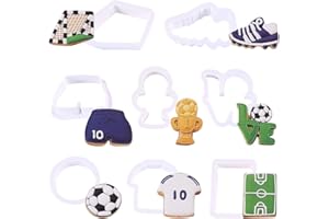 HGSHUO Moldes para Galletas Fútbol Juego de Cortadores de Galletas Futbol Cortador de Galletas Fondant Trofeo Cortadores Galletas Plástico Cookies Decoración para Tartas 8 Piezas
