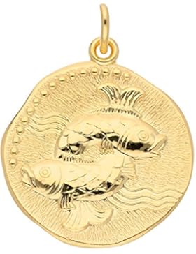 Gold 8 k ( 333 ) Sternzeichen Anhänger - Fisch - Ø 18,2 mm