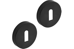 Decoranddecor 54mm Round Key Rose Aluminium - Standard Escutcheon (Matt Black)