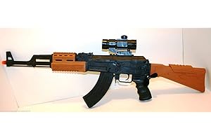 COPPER TOP 82cm Long Army Force AK-47 Assault Rifle Toy Gun With Light Sound & Vibration