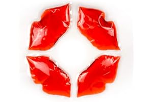 WORLD-BIO 4 Packs Lip Ice Pack Reusable Gel Cold Compress Cooling Packs for Cosmetics Lip Filler, Swelling, Injuries, Pain Relief, Eye Relaxation, Cold Ice Pack for Lip Care, 5.8 x 3.1 Inches