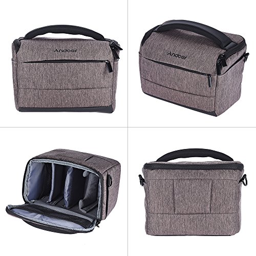 Andoer DSLR appareil photo sac    bandouli  re mode Portable Polyester   tui pour 1 cam  ra 2 lentilles et petits accessoires pour Canon Nikon Sony FujiFilm Olympus Panasonic