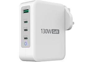 j5create 130W USB Type C GaN Fast Charger, 4-Port Charging Station for MacBook series, Laptop, Samsung Galaxy, Dell XPS, iPhone, iPad Pro, Pixel, and More (JUP43130)