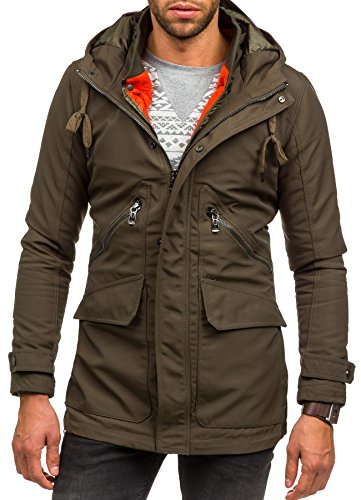 KAMLIN S707 Khaki 2XL [4D4] Herrenjacke mit Kapuze Sweatjacke bergangsjacke