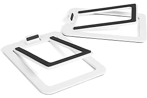 Niciksty Soportes para Aocinas de Escritorio para Altavoces Pequeños, Amortiguación de Vibraciones, Soporte de Altavoz de Sobremesa Inclinado, Blanco - Par