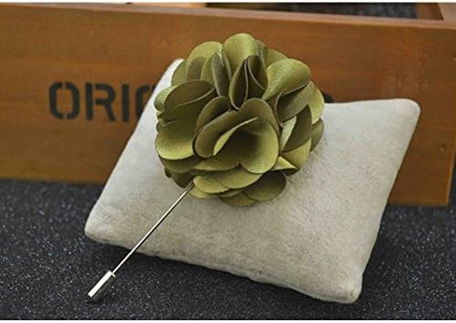 tfrdertuuigf Party Wedding Men's Suit Boutonniere Lapel Pin Flower Brooch (Green)