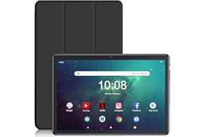 niuniutab Tablette Android,Tablette10 Pouces,16 Go de RAM 128 Go de ROM (256 Go Extensible),Caméra 2MP+ 8MP，2.5D IPS 800x1280 FHD，Grande Batterie Tablette Tactile.(Noir)