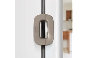 AMOMYDOG Blocco Frigorifero, Serratura per Frigorifero, Blocco Sicurezza per Bambini con Adesivo 3M, Blocco Serratura Cassetti per Bambini (Grigio)