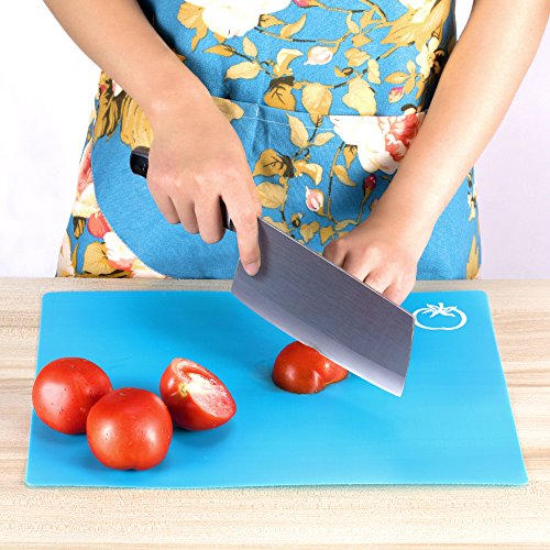 ZITFRI 6 Stk. Set Schneidebrett Kunststoff 38×30,5cm Schneidematte antibakteriell Tranchierbrett Flexibel biegsam hygiene und rutschfest, getrennter Gebrauch für Lebensmittel wie Fisch Gemüse Geflügel Fleisch Brot und Gebäck - 6