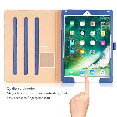 ProCase iPad Fall 9.7 „2017 – Weinlese-Folio-Standplatz-Abdeckungs-Fall für neues 2017 Apple iPad 9.7 Zoll, passen auch iPad Luft 2 / iPad Luft, mit mehrfachen Betrachtungs-Winkeln, Dokument-Karten-Tasche -Marine - 3