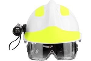 FILFEEL Cascos de Seguridad, Casco Protector de Bombero antiimpacto de Rescate de Emergencia con Faro y Gafas, Anti-aplastamiento y anticolisión
