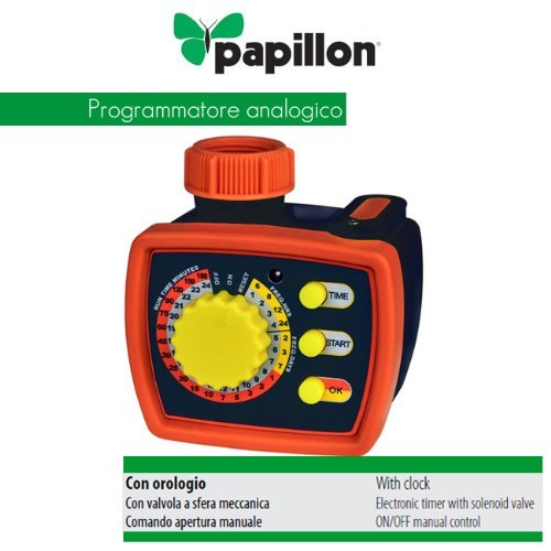 Papillon 8090030 Programador riego analogico mecanico con reloj