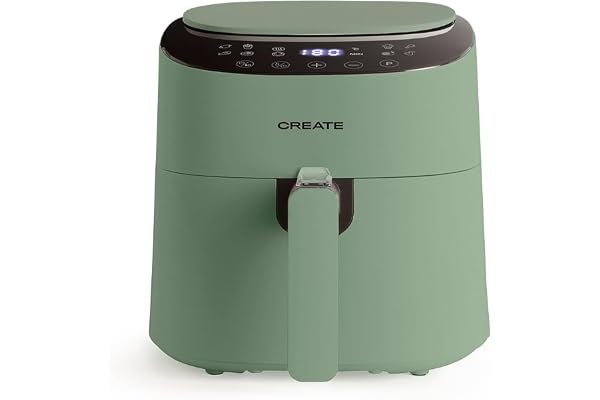 CREATE/FRYER AIR PRO COMPACT/Friteuse sans huile 3,5L Vert sauge / 8 Programmes, facile à nettoyer, pratique, système de sécurité d'arrêt automatique, 1300W