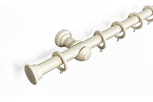 Kestral Stopper Finial 28 mm Wooden Curtain Poles Fixed Length Multi Finials Curtain Pole Wooden Beautiful Design Wooden Finials, Chalk Stopper 150 cm