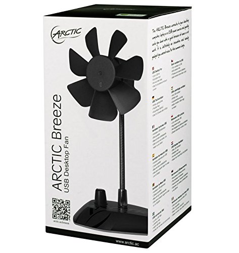ARCTIC Breeze Schwarz – USB Tischventilator mit flexiblem Hals und einstellbarer Drehzahl – 800 – 1.800 U/min - 7